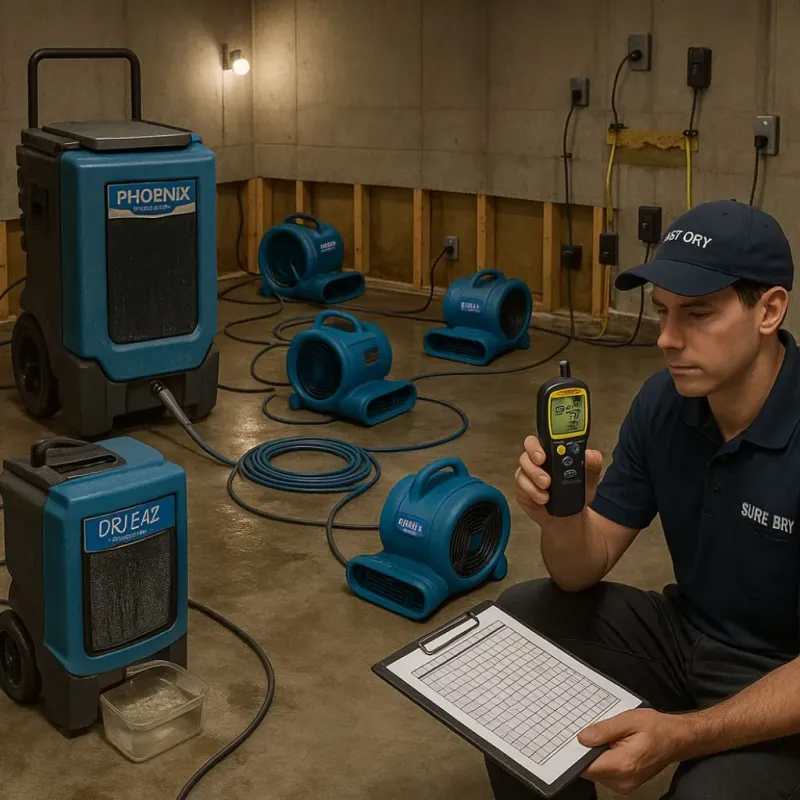 Structural Drying and Dehumidification process in Pueblito del Rio, PR